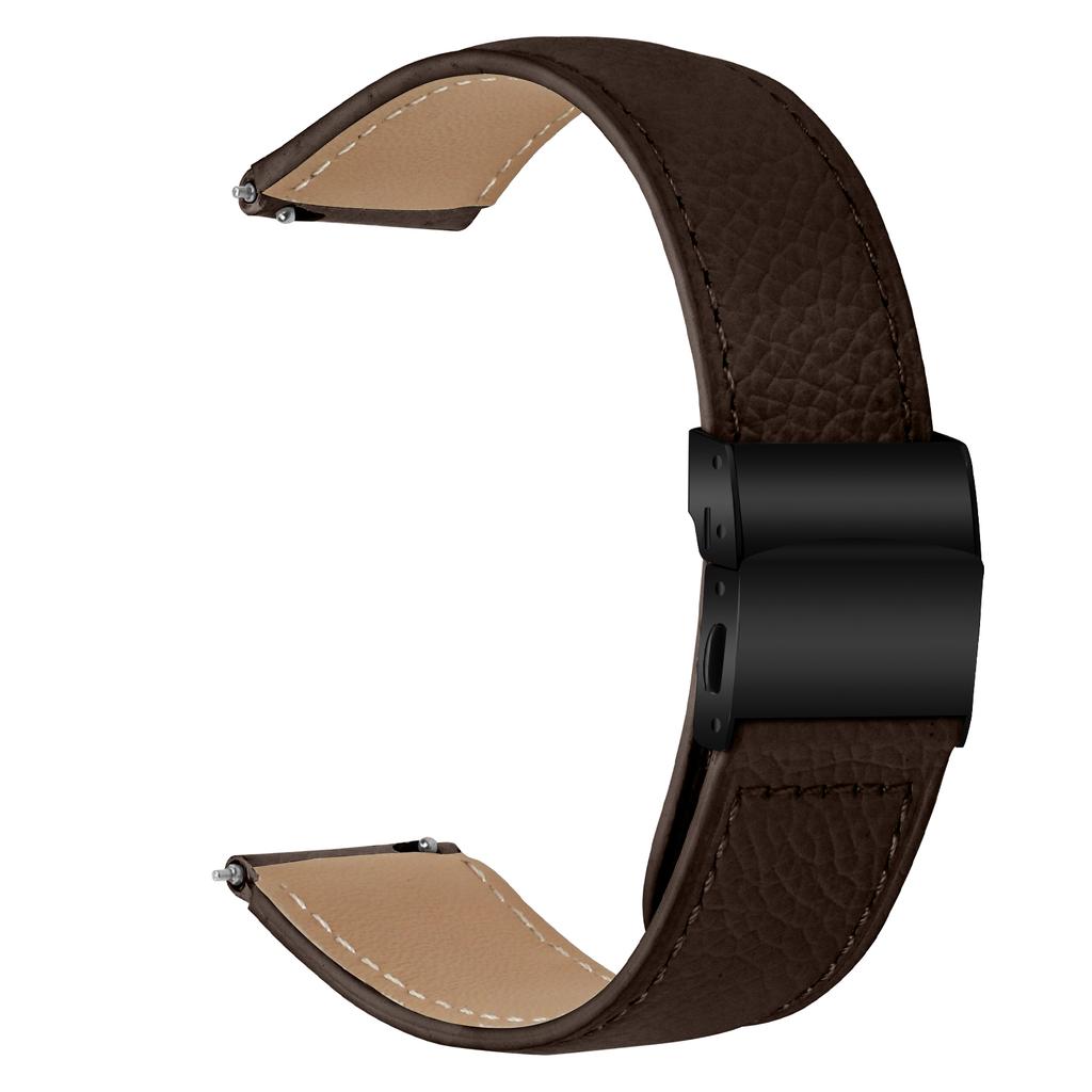 Wrist Strap For Huami Amazfit Active/GTR Mini/Bip 3 Pro/Bip 3 Genuine Leather Watch Band with Black Connector Turtle Back Buckle