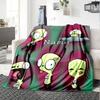 Invader Zim Gir Flannel Blanket With Customizable Name Comfortable In All Seasons Suitable For Sofas Beds Travel Camping And Office Decoration Perfect