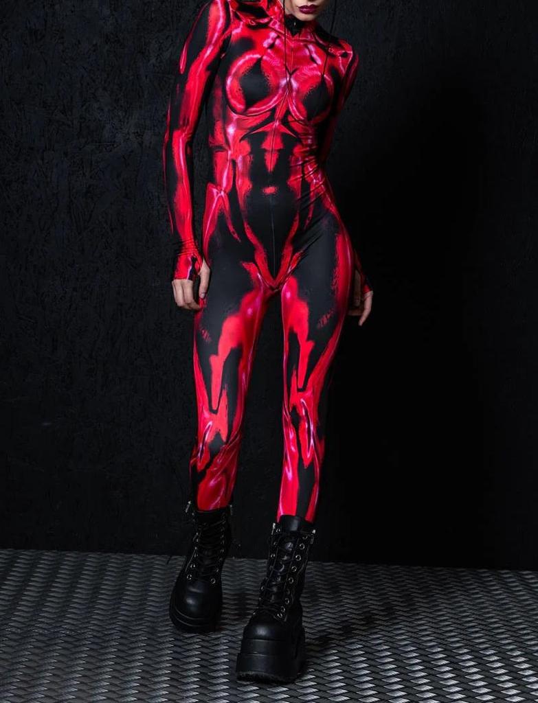 3D Digital Printing Stage Performance Costumes Adults Halloween Events Carnival Theme Party Cosplay Outfit Pretend Game Jumpsuit