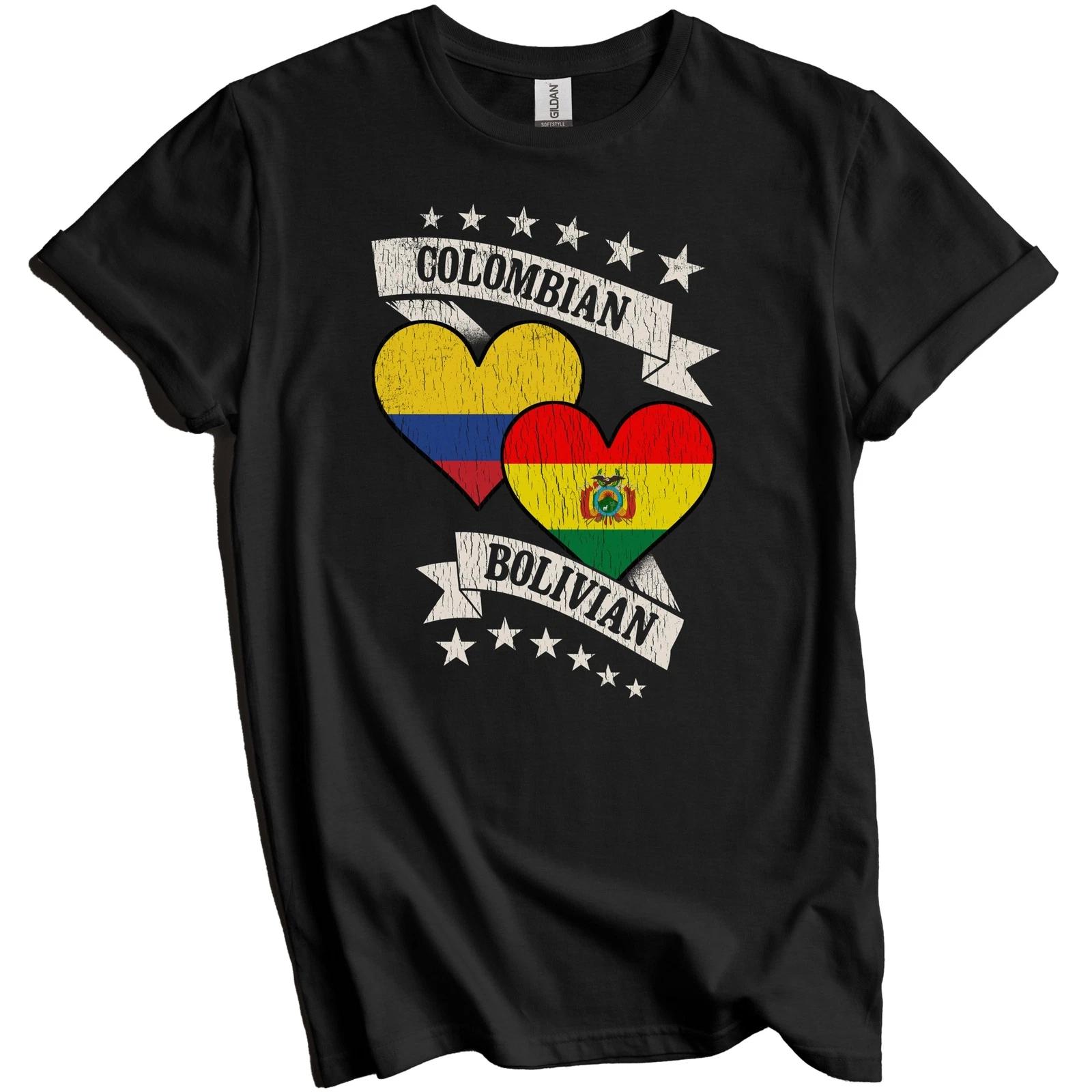 Colombian Bolivian Heart Flags Colombia Bolivia T-Shirt XL