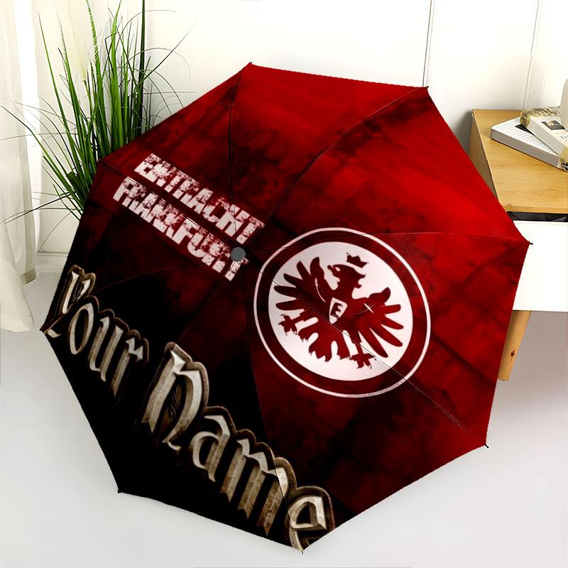 1 PC Automatic Folding Umbrella - Eintracht Frankfurt Custom Name Pattern, Portable & Foldable Design with 8 Ribs, Christmas Birthday Gifts