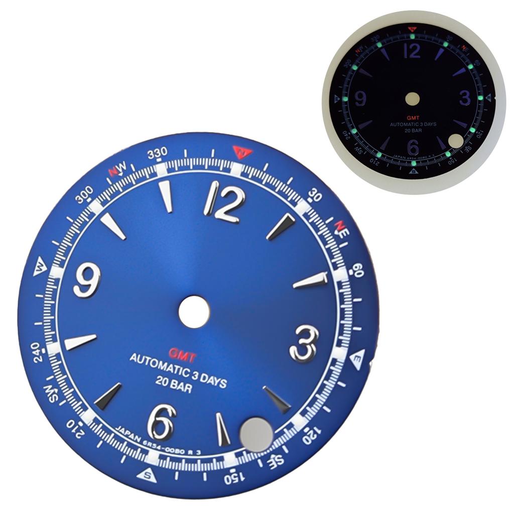 28.5mm Green Lume Case Mod Parts Sterile Arabic Pilot Alpinist Dial For Seiko Prospex Land NH35/36/4R/6R/7S Automatic Movement