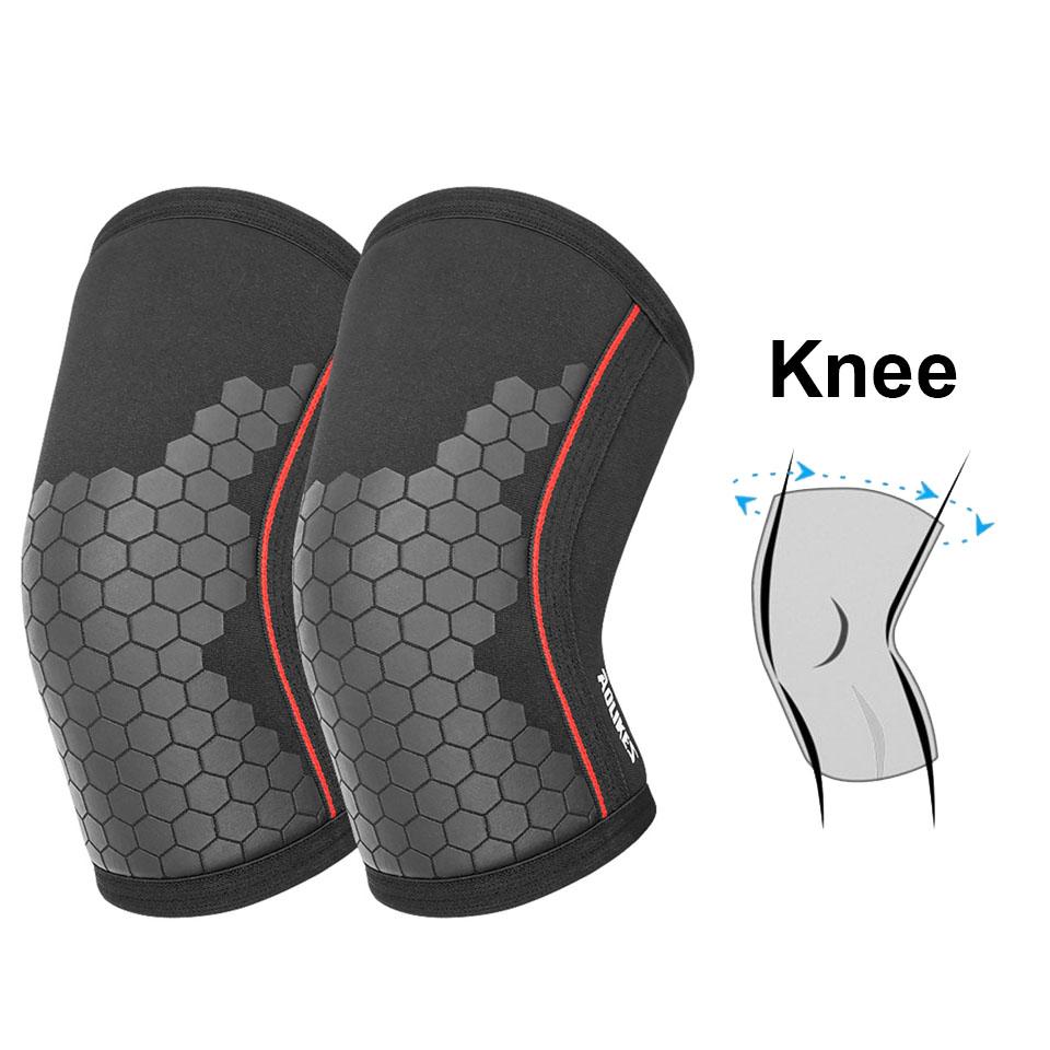 Aolikes 1 Pair 7Mm Knee Sleeves Ergonomic Support Injury Recovery - Neoprene Knee Brace Knee Support Features Suitable For Squats Running and Gym
