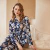 [Blue Begonia] Spring and Autumn Thin Long Sleeve Pajamas Women's New Year Cardigan Loungewear Loose Two-piece Set