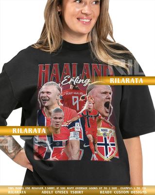 Erling Braut Haaland Koszulka Vintage Prezent dla Kobiet i Mężczyzn Koszulka Unisex Koszulka Sportowa