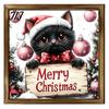 Placa de Boas-Vindas de Natal para Porta da Frente Placa Vintage, Boneco de Neve Papai Noel Gato Preto Decoração de Madeira Fofa Arte de Parede Sala de Estar Corredor, Feriado