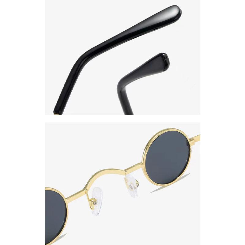 Vintage Small Frame Circle Sunglasses Women's Brand Designer Metal Sun Glasses Men's Outdoor Hip-hop Eyewear UV400