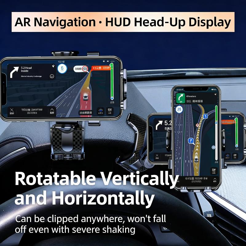 Car Dashboard Phone Holder Gravity Crocodile Clip Automatic Locking Mirror Phone Stand Universal Gps Navigation Mount