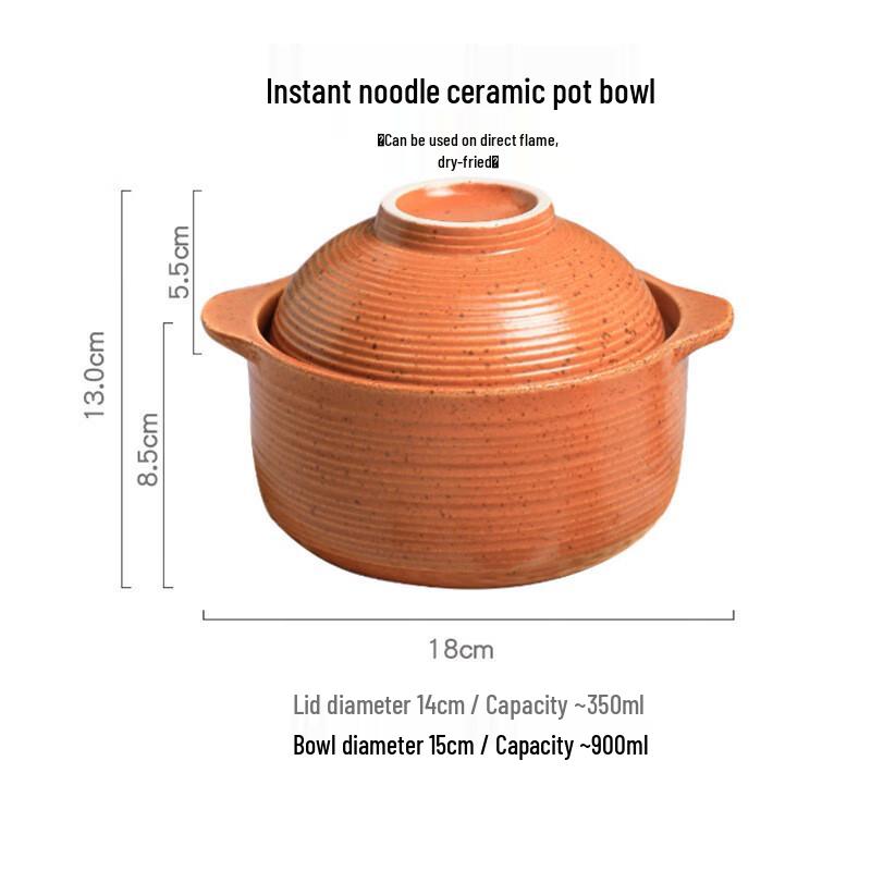 Wutuo Ceramic Instant Noodle Bowl with Lid