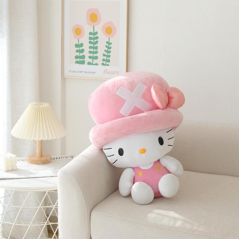 Kawaii Cartoon Series Kuromi Kitty Cat Plush Toy Pillow Soft Stuffed Plushies Anime Cartoon Doll Toys Hobbies Gift For Friend