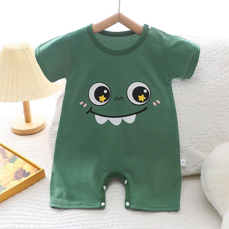 Zomerjongen Baby 0-1 Jaar Meisje Dunne Korte Mouw Cartoon Baby Onesie Romper