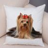 Cute Pet Animal Cushion Cover MINI Yorkshire Dog Polyester Pillowcase Decorative  Print  for Sofa Home Ca