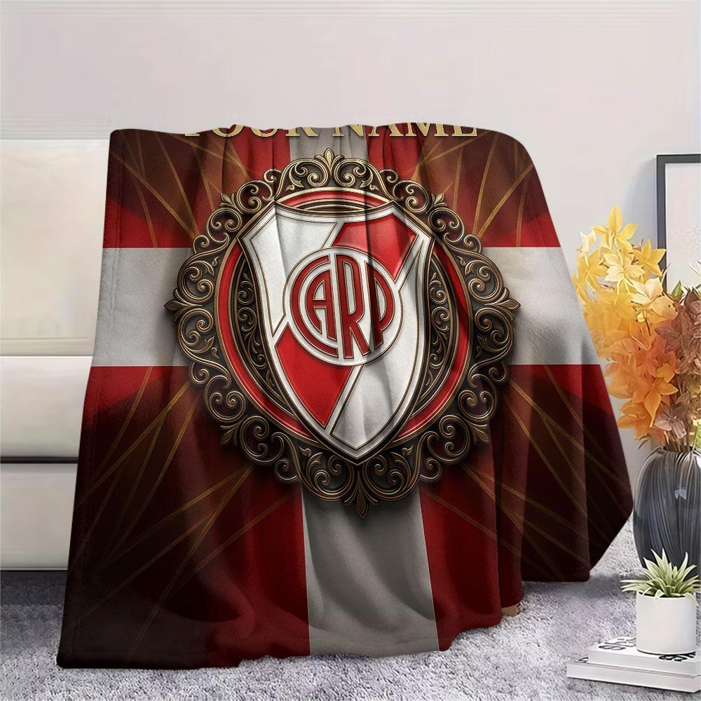 Custom Name,Club Atlético River Plate Printed Flannel Blanket, soft throw for bedroom sofa, washable, Christmas present, great gift.