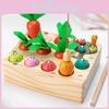 Pulling Wooden Carrot Fishing Insect Catching Toy For Cognitive Playtime Growth