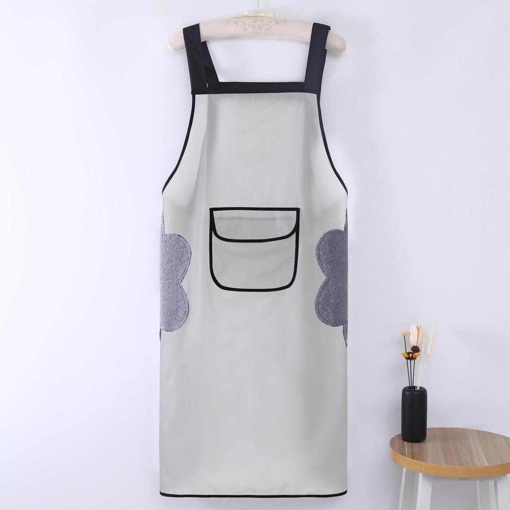 Waterproof Oil-Proof Semi-Transparent TPU Cooking Apron for Adults - Soft Leather, Hand Wiping, and Extended Coverage for Dishwashing.