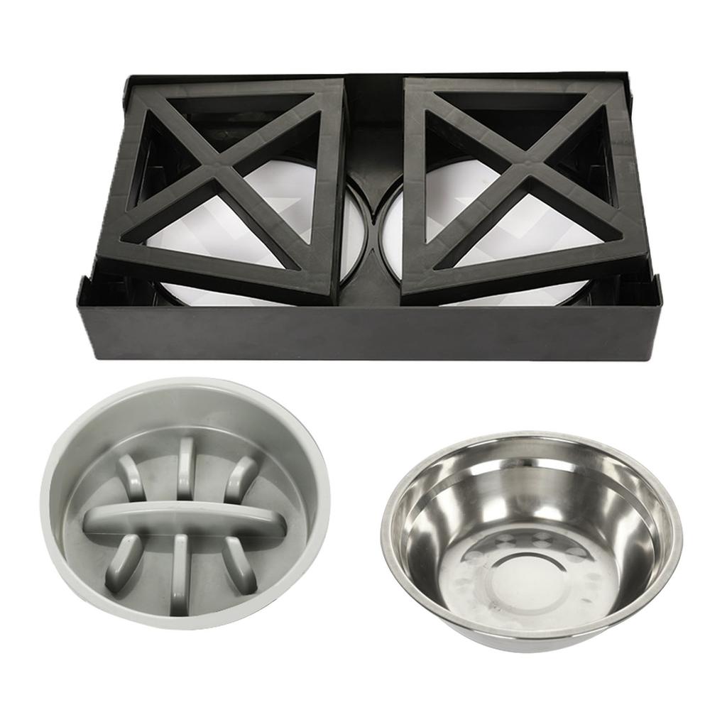 Gamelle surélevée pour chien 3 hauteurs réglables Soulagement de la pression Gamelle surélevée en acier inoxydable pour animal de compagnie chat