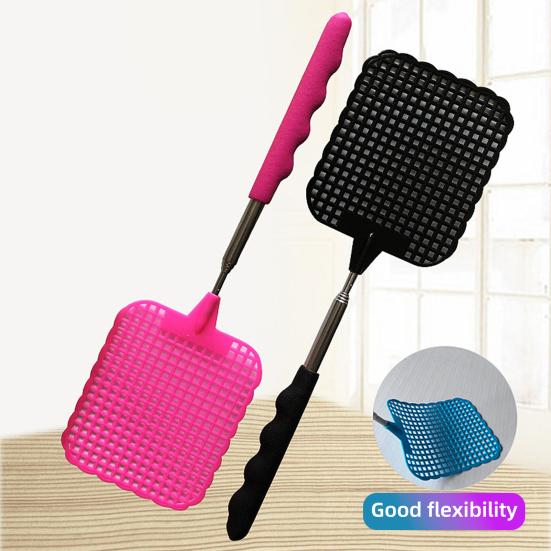 Extendable Fly Swatter Stainless Steel Telescopic Handle Insect Swatter Portable Mosquito Control Swatter for Insects Indoor Outdoor Kitchen