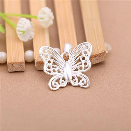 

Женская подвеска-колье из стерлингового серебра с вырезом в виде бабочки - Универсальное, трендовое, изящное серебряное колье (Только подвеска) 999 Silver