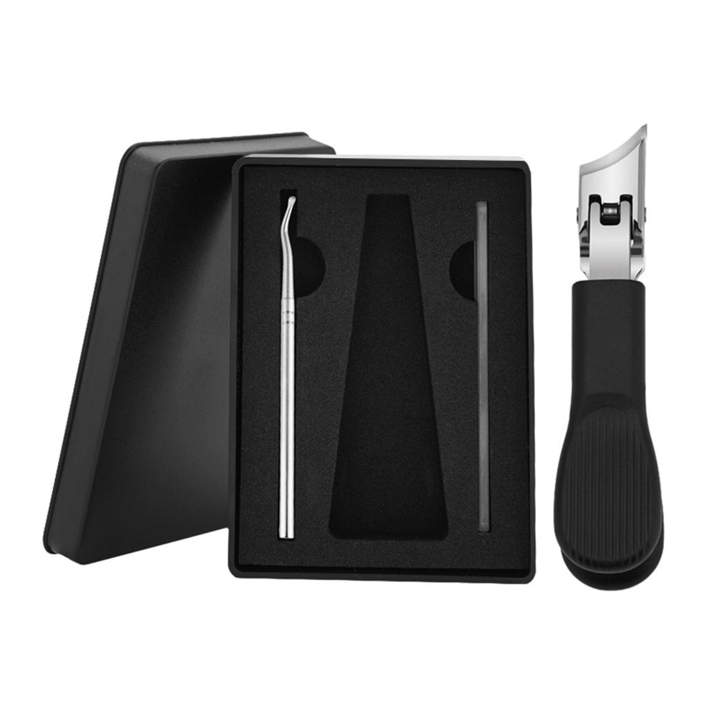 Stainless Steel Beveled Nail Clippers For Thick Ingrown Toenails Anti Splash Design Wide Opening Ergonomic Handle