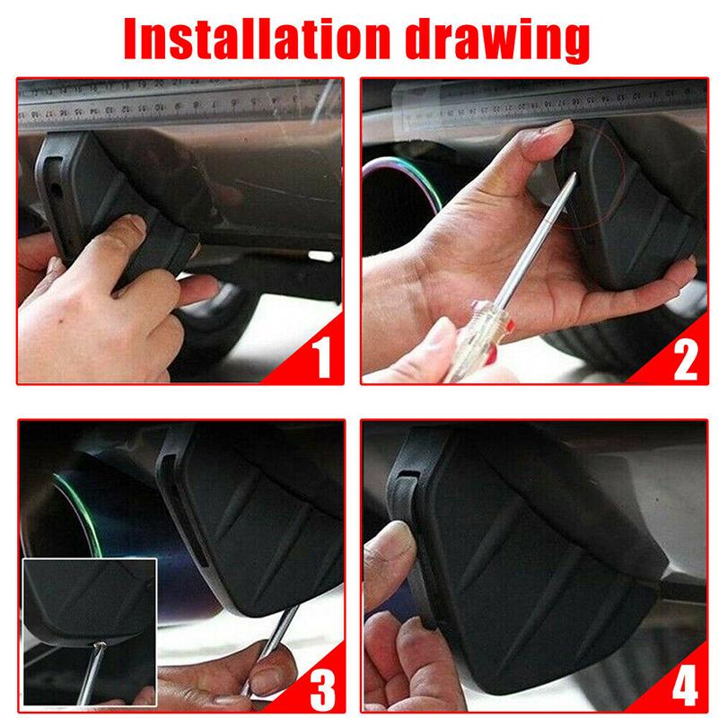 Universal 4 Pcs Car Black Rear Lower Bumper Lip Diffuser Trim Caps Cover for Honda Dodge Ford Toyota Exterior Accessories