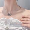 Buyee 925 Sterling Silver Female Big Pendant Chain Butterfly Simple Necklace for Women Fashion Ethnic Animal Fine Jewelry Chain