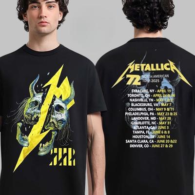 New Metallica M72 World Tour 2025 Merch Ktulu Two Sided Unisex T-Shirt High-end Luxury Is for Both Men and Women Top Y2k