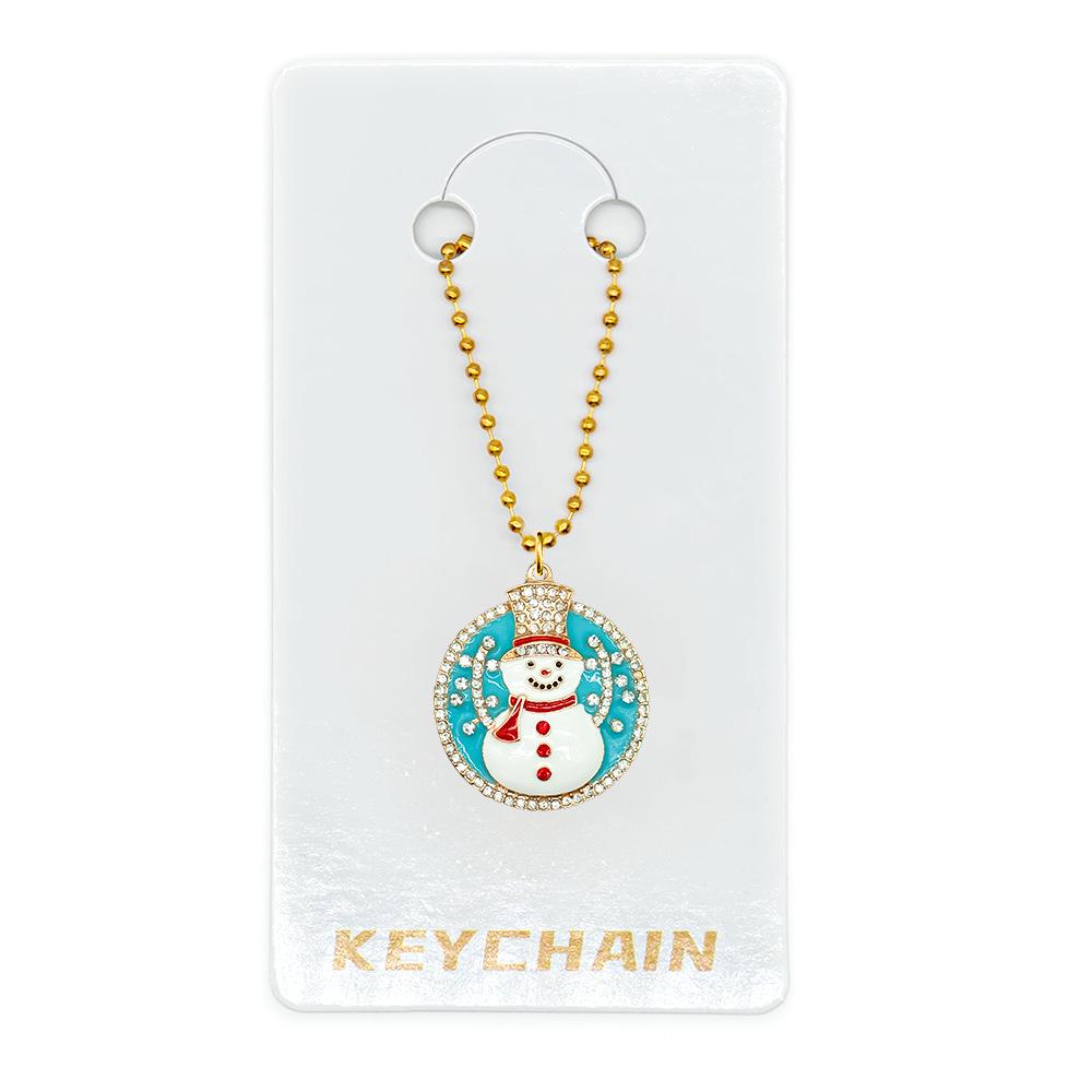 Festive Cartoon Metal Bead Chain Keychain - Christmas & New Year Gift