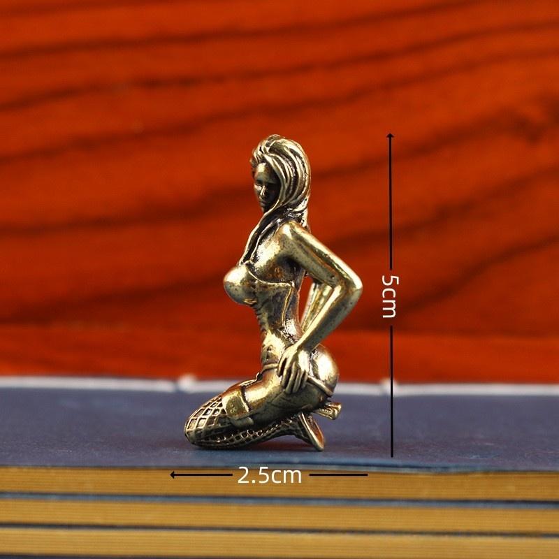 Schöne Frau aus massivem Kupfer, Ornament, Sexy Bikini, Schönheitsfigur, Mädchen, Modell, Sammlerstatue, Geschenke für Männer und Brüder