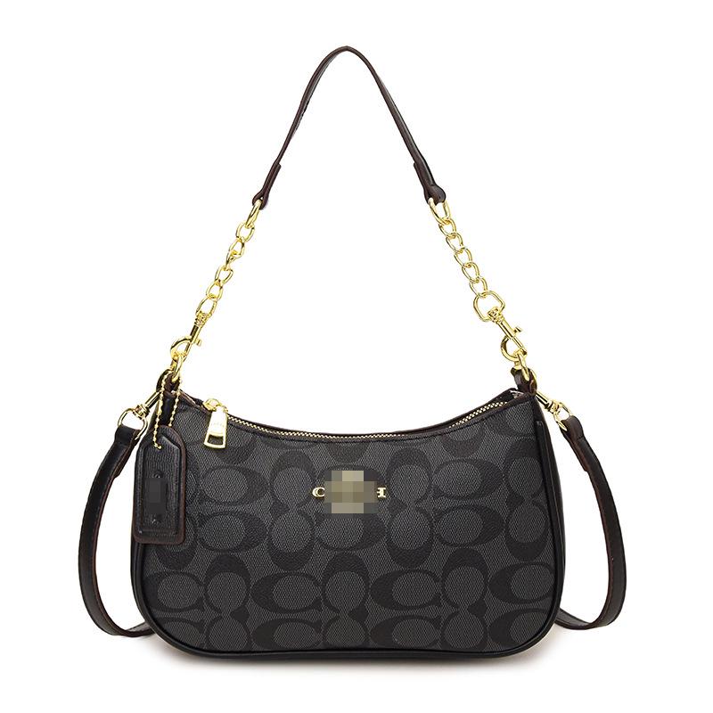 Women's Classic Versatile Crescent Crossbody Bag with Chain Print