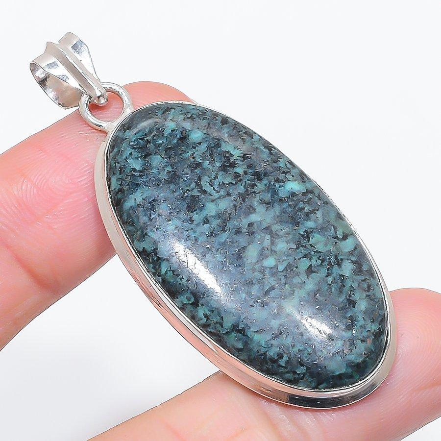 

Natural Tibetan Turquoise 925 Sterling Silver Jewelry Pendant 2.36 J6H57