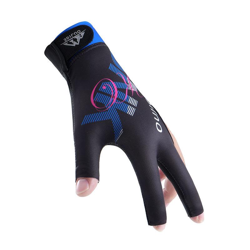Open Finger Billiard Gloves Breathable Polyester Snooker Pool Glove Anti-Slip Adjustable Billiard Training Cue Glove