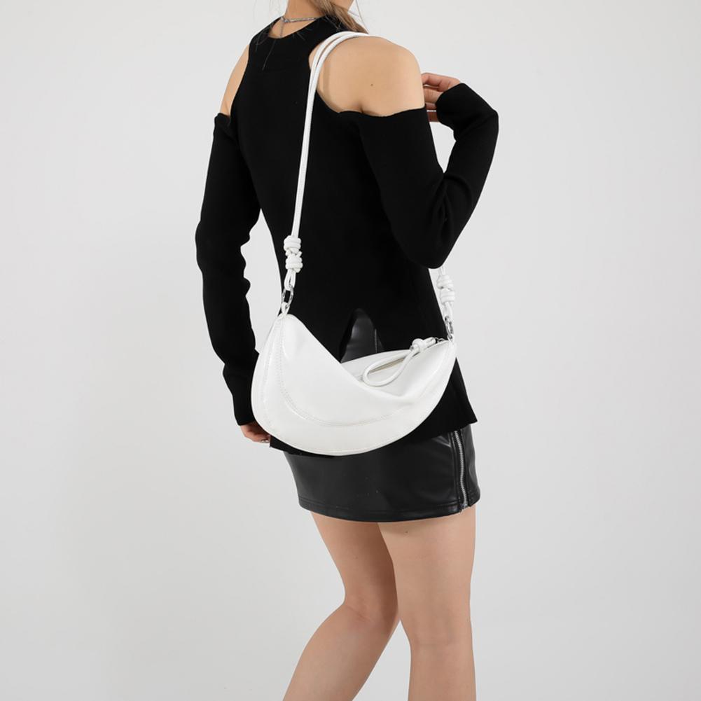 Designer Crescent Bag PU Leather Trendy Crossbody Bag Solid Color Fashion Hobo Bag Shoulder Purse