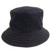 Excellent HERMES Hat H Logo Embroidered Denim Bucket Indigo Cotton Mens Used