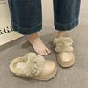 Women's Baotou plush slippers padded warm winter thick bottom heightened home slippers casual walking indoor shoes snow cotton slippers