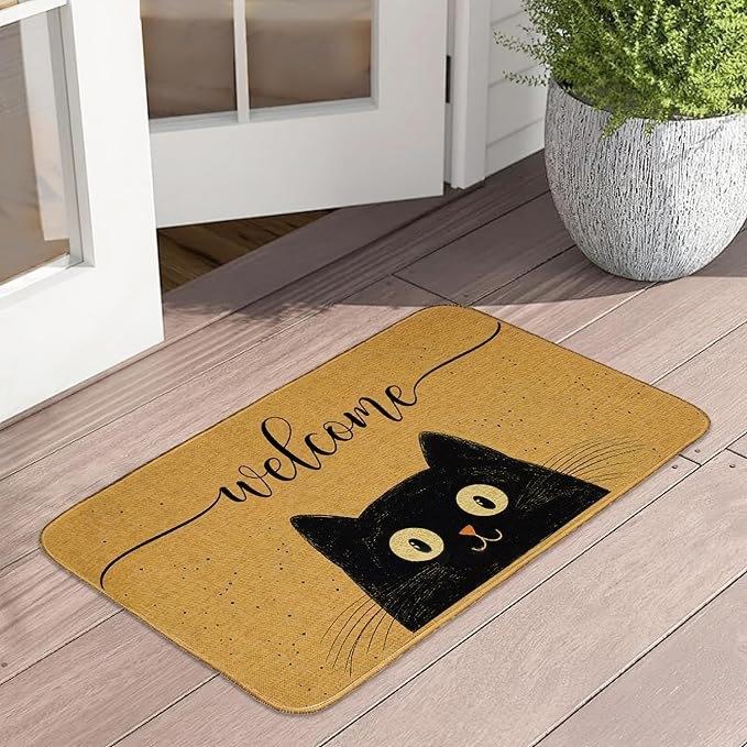 Retro Butterfly Floor Mat Bathroom Door Mat Dirt Resistant and Easy To Maintain Foot Mat