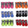4 Stück Haustier-Hundeschuhe, rutschfeste, weiche Sohle, atmungsaktives Mesh, verstellbare Riemen, Stiefel