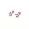 Versatile Stainless Steel Star Rhinestone Stud Earrings - Unisex Simple Style