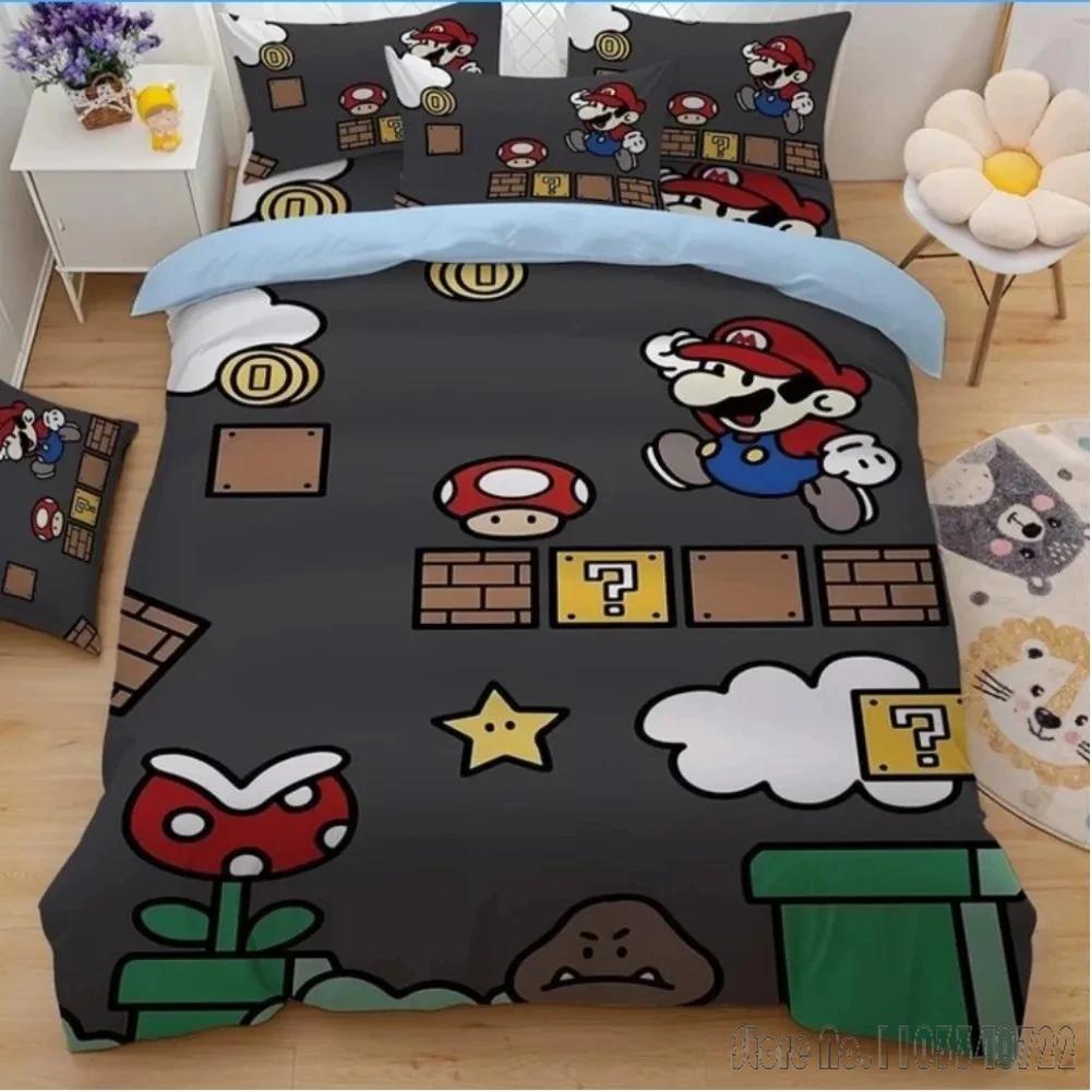 Anime Tecknad Serie Super Mario Bros Barns Sängkläder Set Baby Påslakan Set Sängkläder Tvilling Enkel King Barn Vuxen Gåva