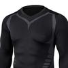 Sports T-shirt Contrast Color Sweat-absorbent Men Stretchy Quick Dry Skinny T-shirt Pullover for Fitness