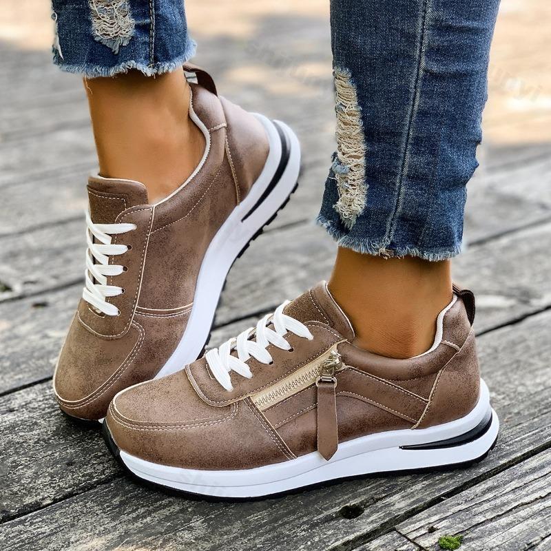 Herbst Damen Freizeitsportschuhe 2026 Bequem Rutschfest Outdoor Vulkanisierte Schuhe Retro Mode Plateau Große Größen 36-43