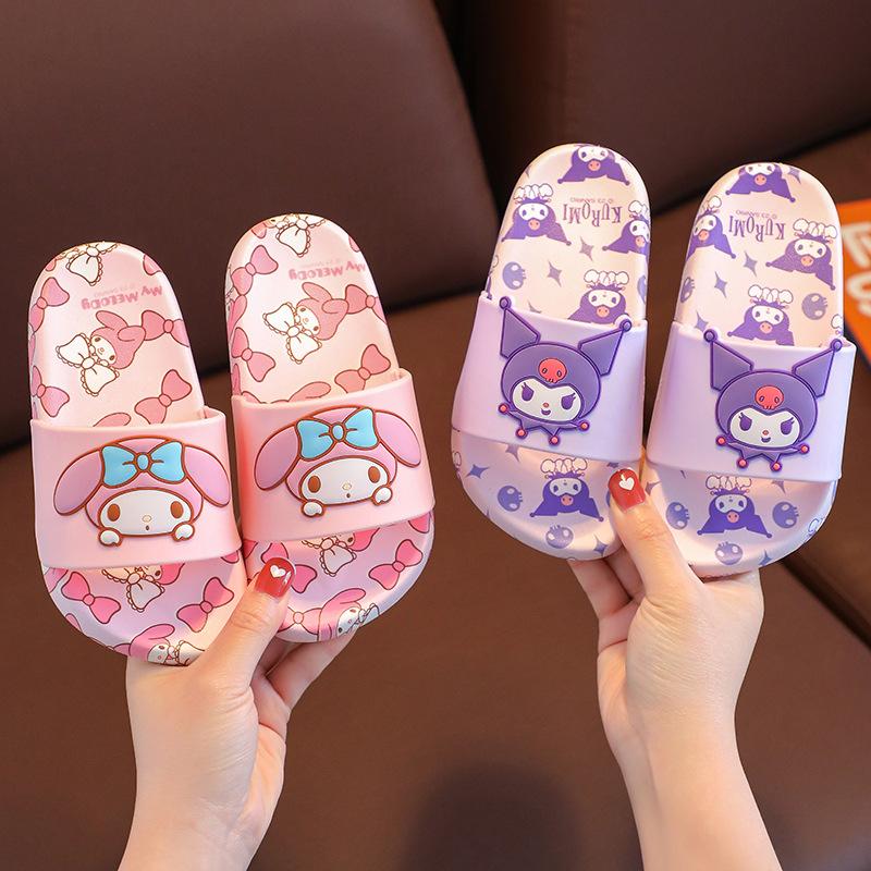 Kuromi children's slippers for girls, summer cartoon soft-soled non-slip baby girls' sandals and slippers