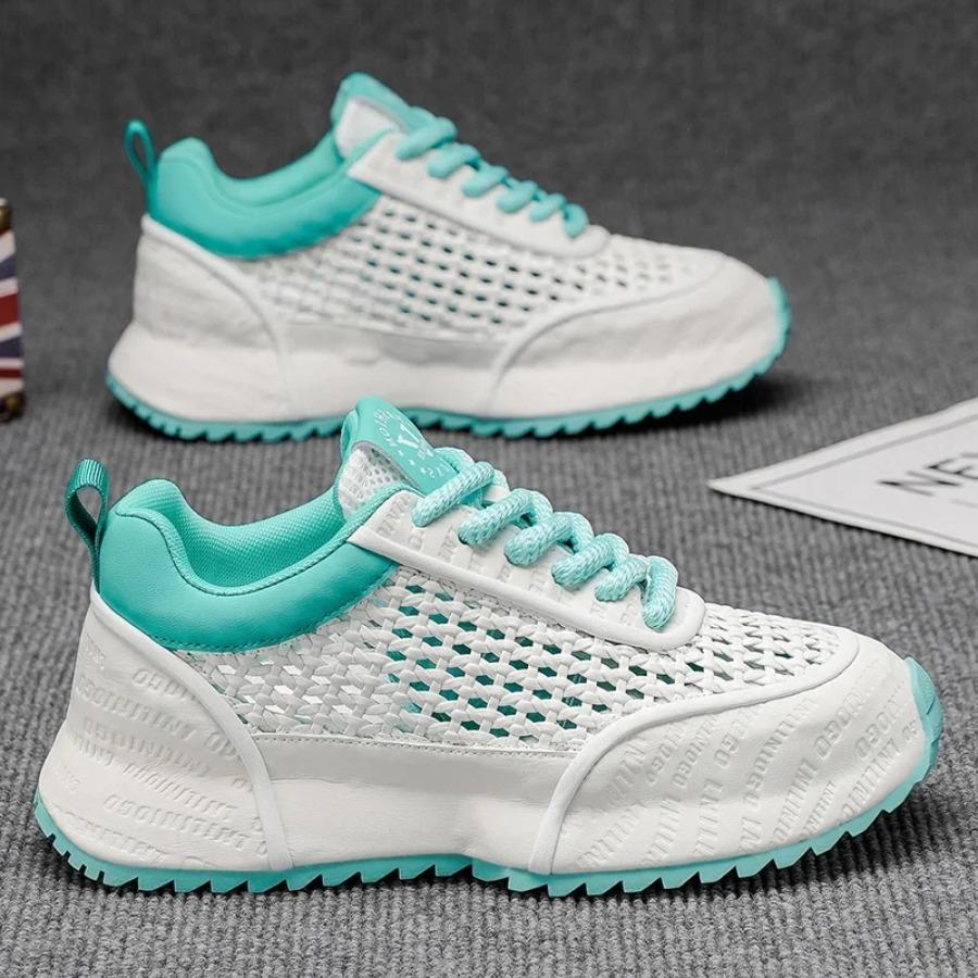 

2025 New Soft Two-tone Fashionable Spring and Summer Breathable Mesh Soft and Comfortable Men s Large-sized Casual Sports Shoes 44 синий