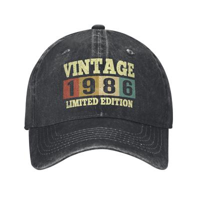 Vintage 1986 40th Birthday Casual Baseball Cap Spring Trucker Hat Sunscreen Outdoor Snapback Cap Men Streetwear Baseball Caps