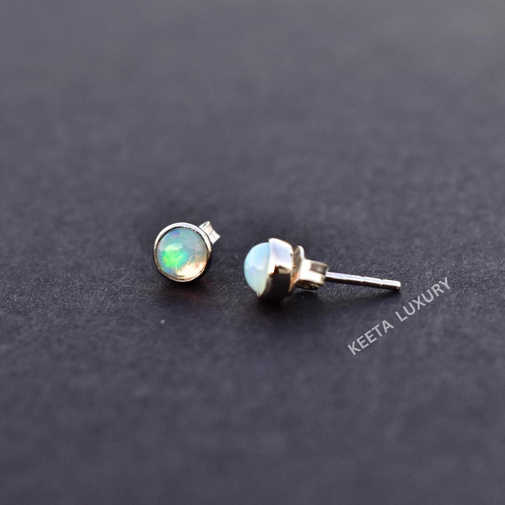 Genuine Opal Earrings, Ethiopian Welo Opal Stud Earrings, Opal Stud Earrings, Tiny Opal Earrings ,Stud Earrings, Best Gift for Daughter