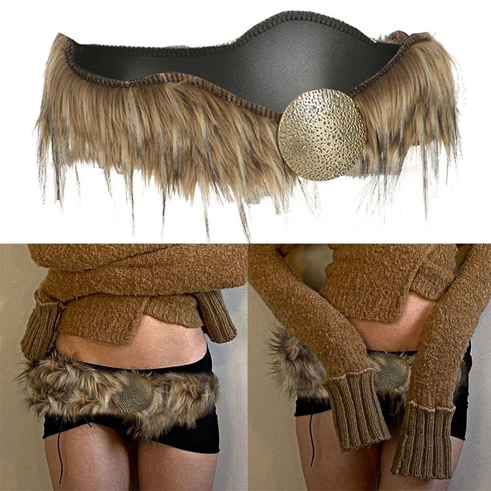 

Super Soft Plush Waist Chain Fluffy Hiphop Jeans Belt New Waistband Jeans Pants Decor
