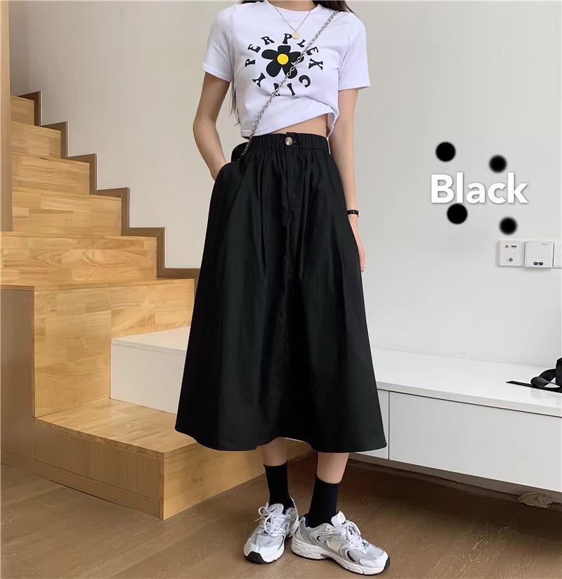

Women s Spring 2024 Midi Skirt: Loose, High-Waist, Slimming A-Line Puff Skirt for Petite, Mid-Length Style 3XL