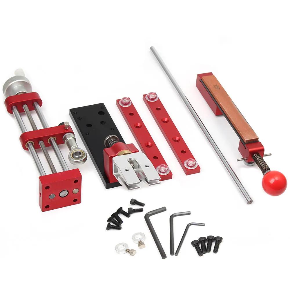 toohr Manual Precise Knife Sharpening Frame 360 Degree Fixed Angle Sharpener Whetstone Grinder Aluminum Sharpening Tools красный