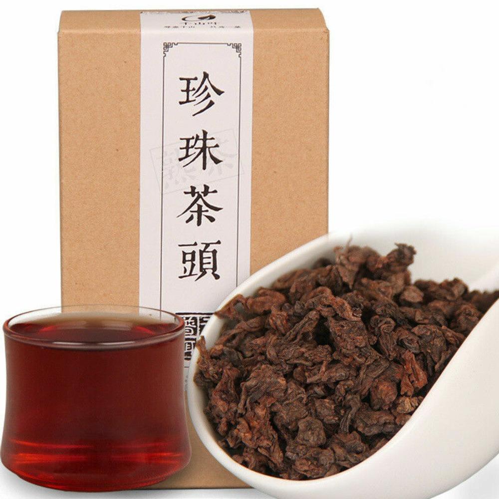 Yunnan Lao Cha Tou Ripe Puer Tea 200g Muzhi Pearl 2018 Vintage 200g