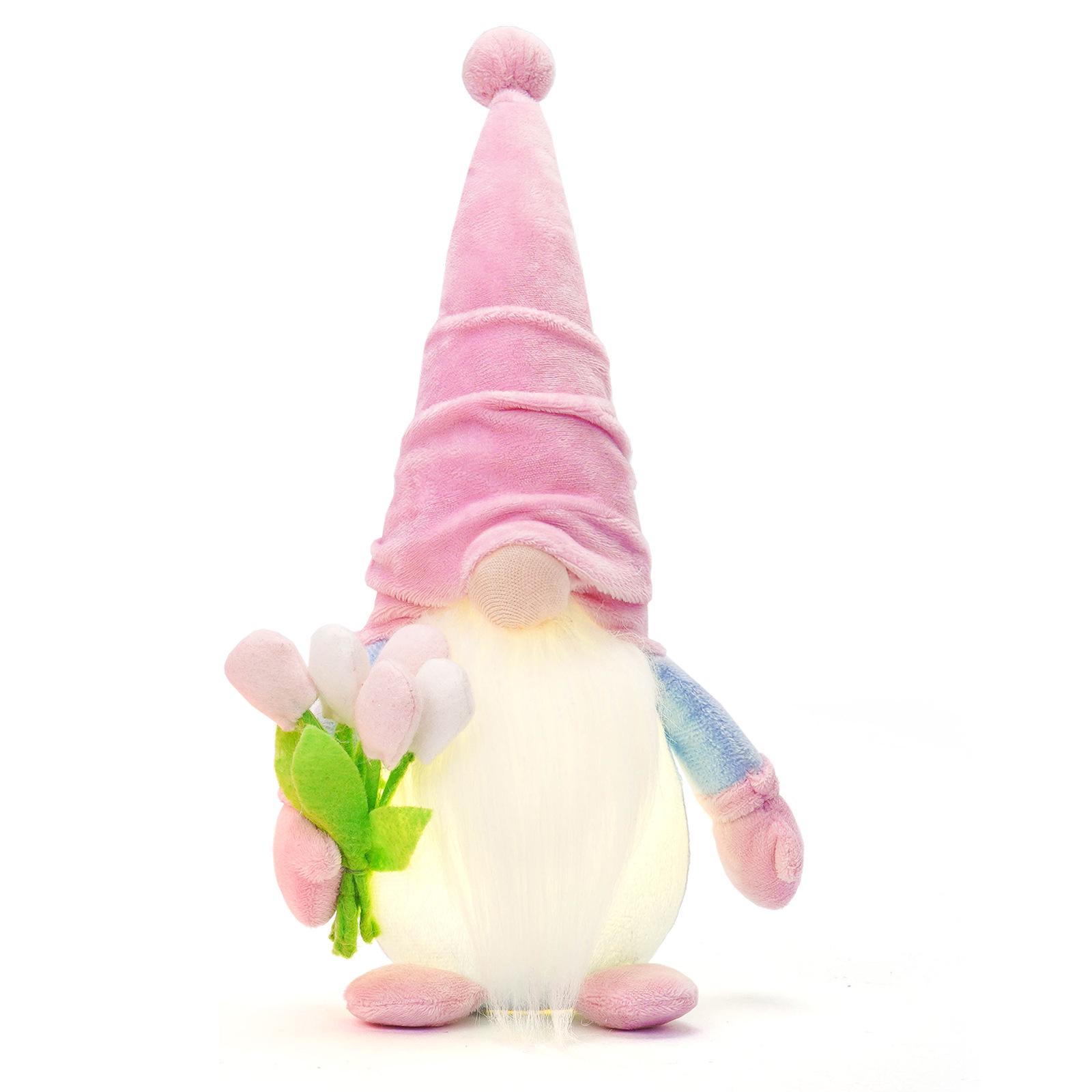 Luminous Mother s Day Faceless Tulip Gnome Ornament - Heartfelt Festival Gift Decoration