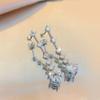 D VVS1 Moissanite Drop Earrings S925 Sterling Silver with GRA Certified Wedding Long Tassel Diamond Earring For Women